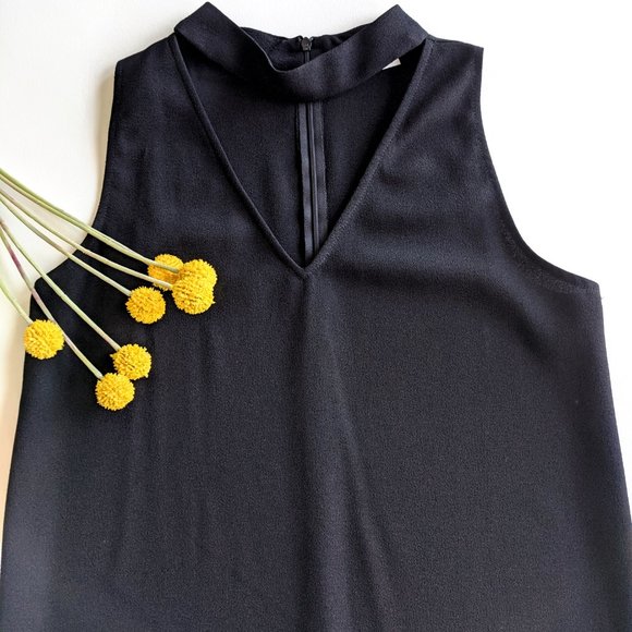 ASOS Sleeveless Choker Collar Little Black Dress LBD - Picture 4 of 8